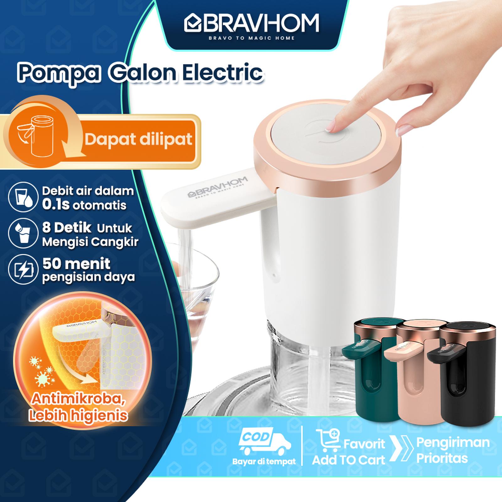 BRAVHOM - Pompa Galon Electric Dapat Dilipat USB Dispenser Portable Galon Air Elektrik WD02 Adaptor Listrik Water